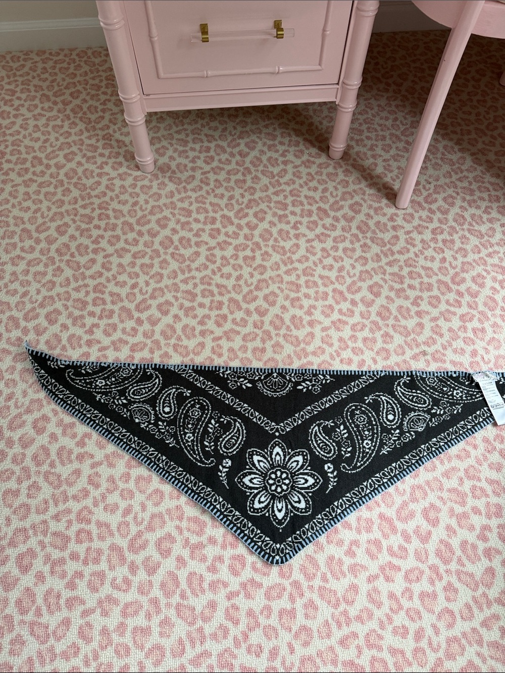 Free People Black Paisley Triangle Bandana Scarf - reversible